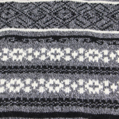 2WAY Vネック ジャガード プルオーバー / Deformation Jacquard Top ニット 長袖 ワイド スリット 総柄 ウール