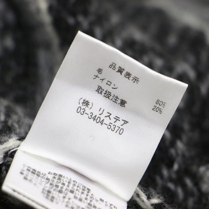 2WAY Vネック ジャガード プルオーバー / Deformation Jacquard Top ニット 長袖 ワイド スリット 総柄 ウール