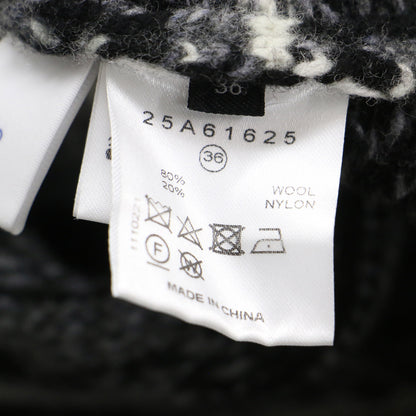 2WAY Vネック ジャガード プルオーバー / Deformation Jacquard Top ニット 長袖 ワイド スリット 総柄 ウール