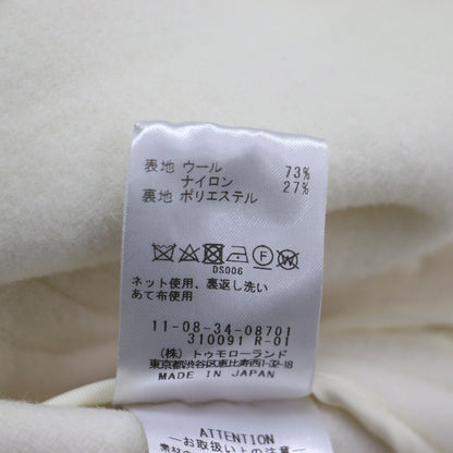 23秋冬 ウールナイロン ベロア コクーンコート / ジャケット 長袖 ミディ丈 ノーカラー スナップボタン
