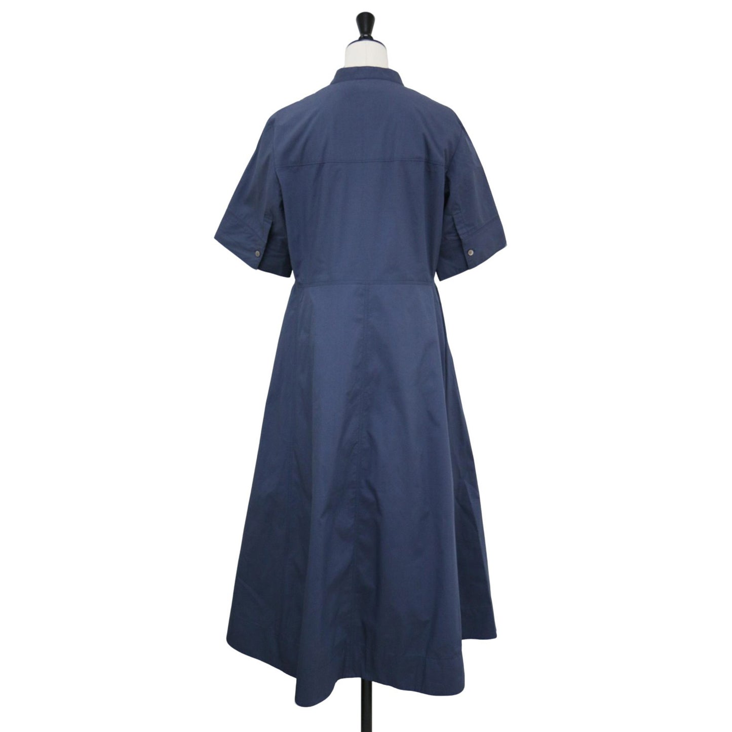 24秋冬 スタンドカラー フレア シャツ ドレス / Tech Poplin Eressa ワンピース ロング丈 半袖 ストレッチ ウォッシャブル