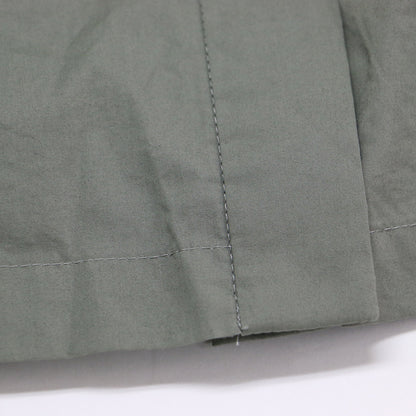 フレンチスリーブ バルーンシルエット ブラウス / シャツ ノースリーブ バンドカラー 比翼 タイプライター コットン