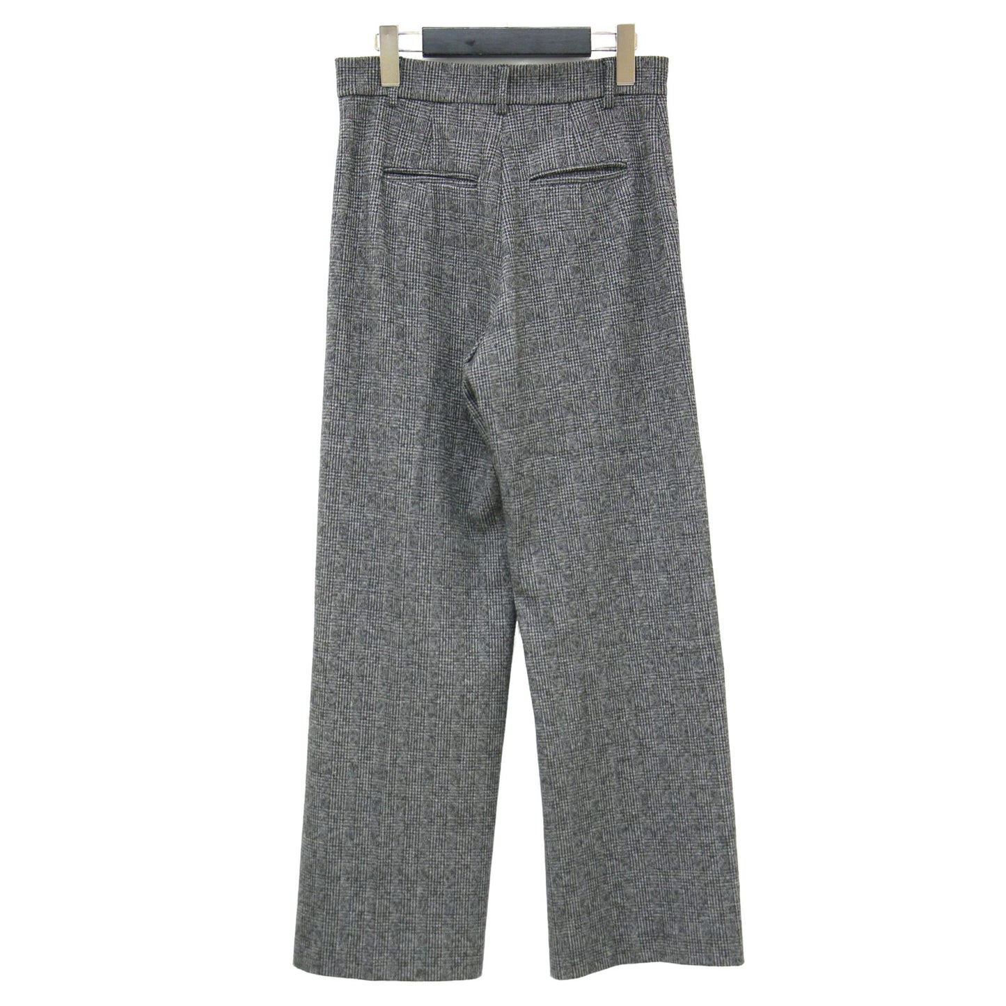 チェック柄 スラックス パンツ / セミワイド ストレート センタープレス ストレッチ