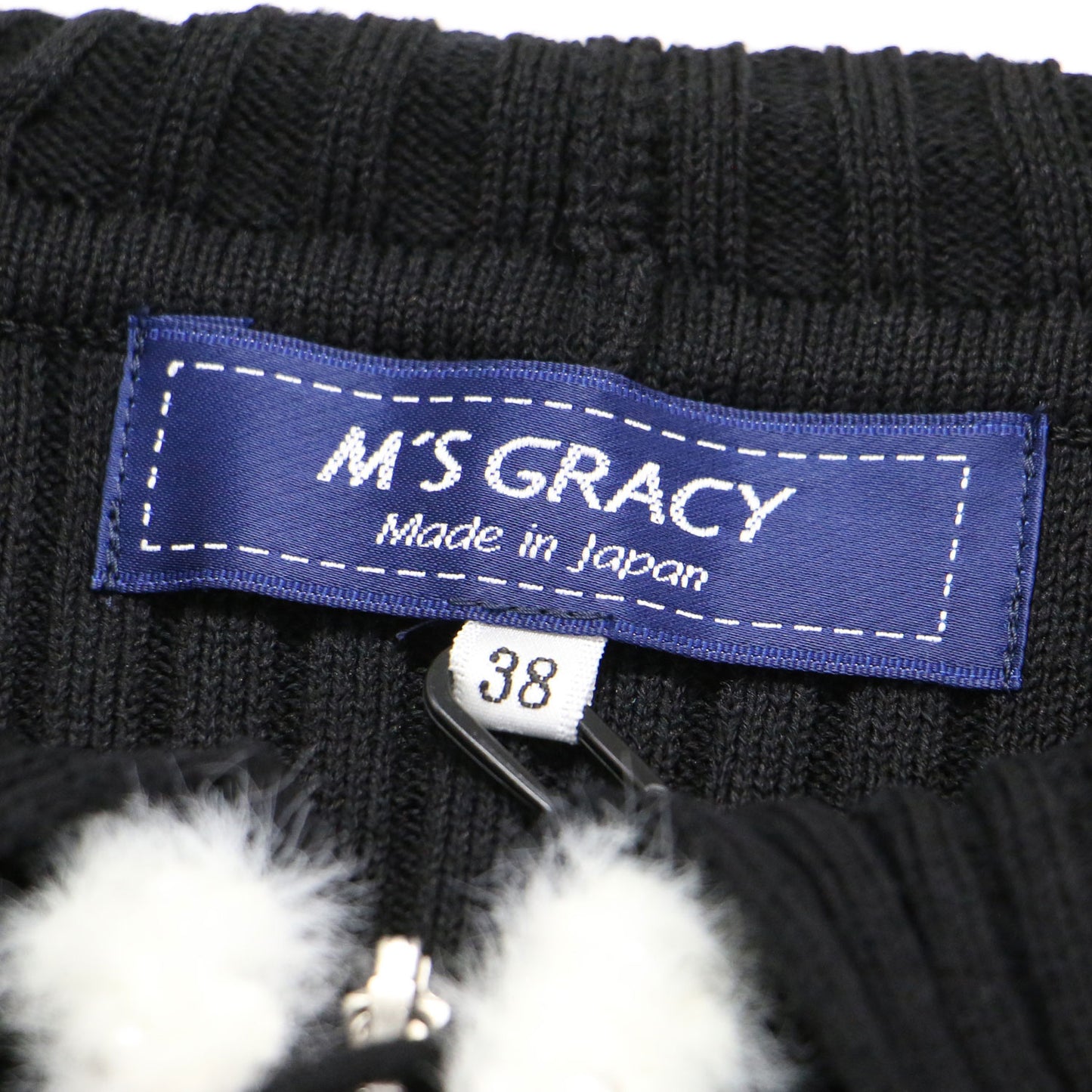 24秋冬 配色 大襟 ジップアップ ニット / カーディガン 長袖 フラワー模様 リブ