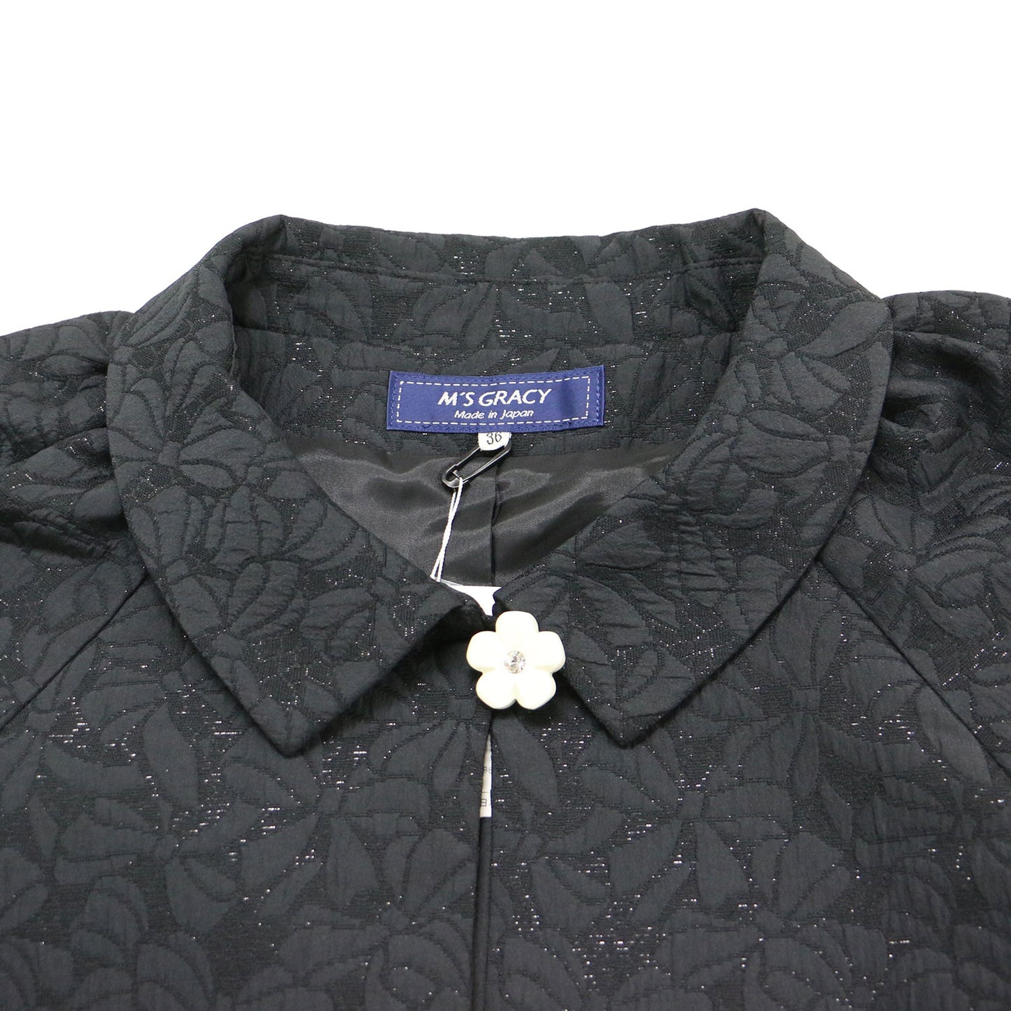 25春夏 リボンモチーフ ジャガード ジャケット / ショート丈 五分袖