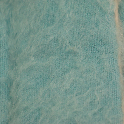 ファー ロングカーディガン / ニット 長袖 バイカラー ボタンレス ポケット カシミヤ