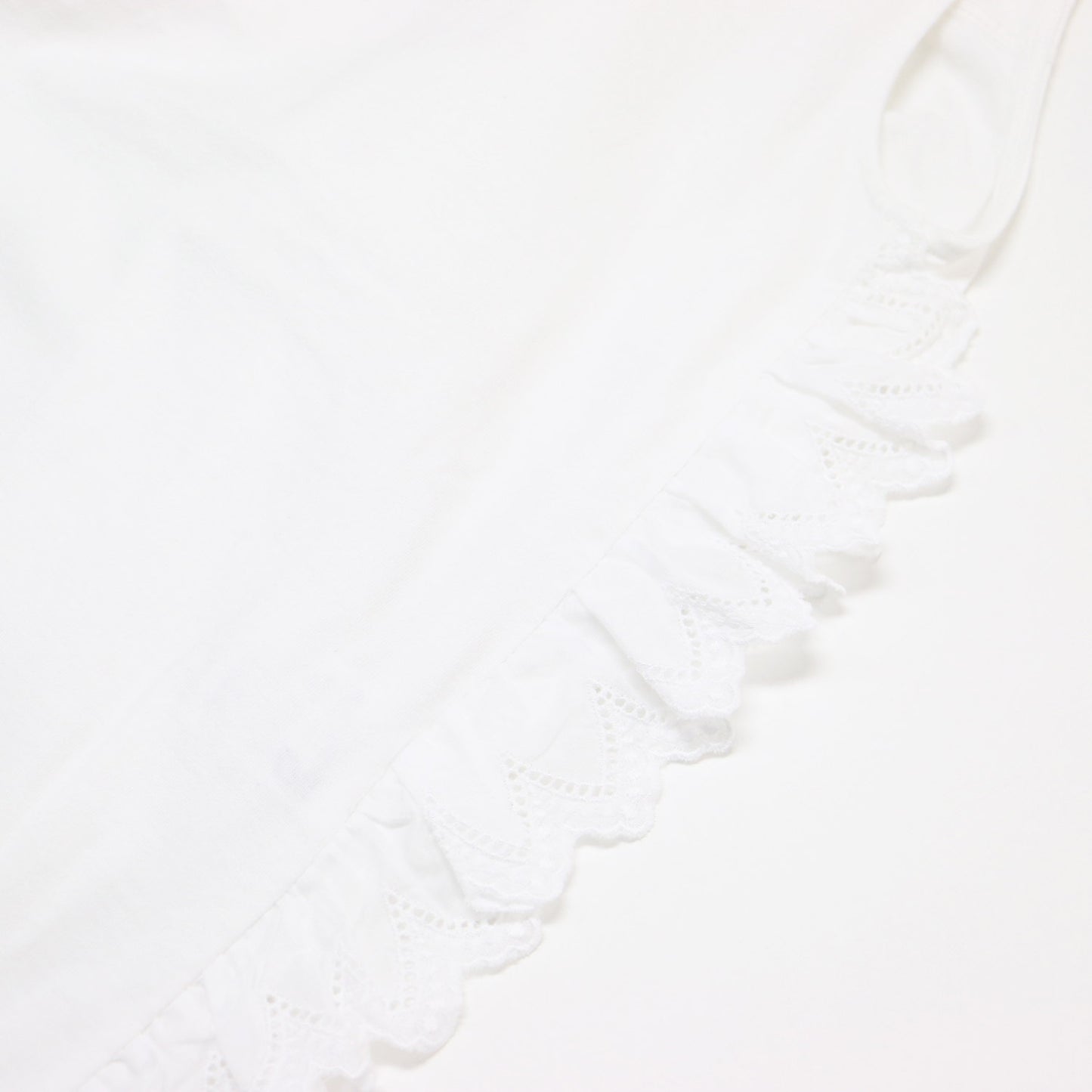 コットン レース スリーブレス トップス / cotton × lace sleeveless tops カットソー クルーネック ノースリーブ