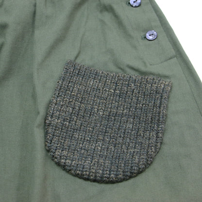 ニットポケット ミディ スカート / フレア ギャザー ウエストゴム コットン