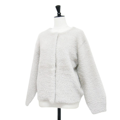 24秋冬 フェザーヤーン 2WAY カーディガン / ニット 長袖 クルーネック スナップボタン ドロップショルダー