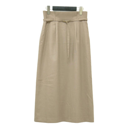 サキソニー ハイウエスト スカート / タイトスカート ミモレ丈 スリット タック ウール