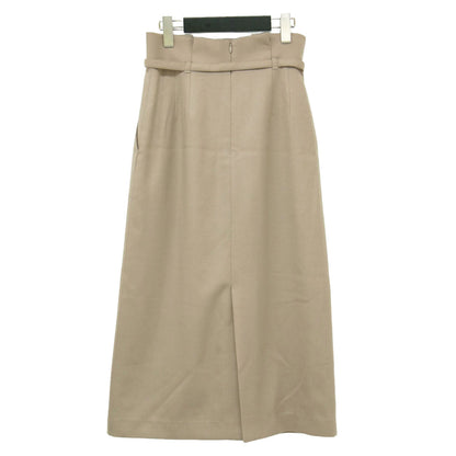 サキソニー ハイウエスト スカート / タイトスカート ミモレ丈 スリット タック ウール