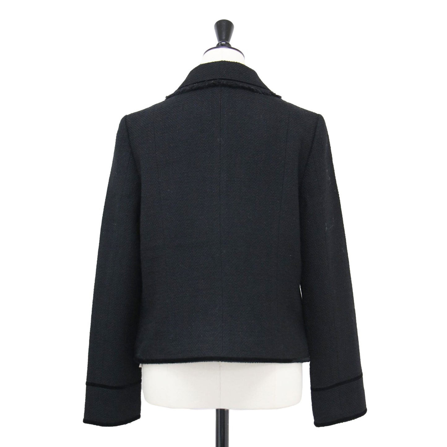 23秋冬 ツイード ステンカラー ジャケット / フォーマル 長袖 フラップポケット メタルボタン ウール