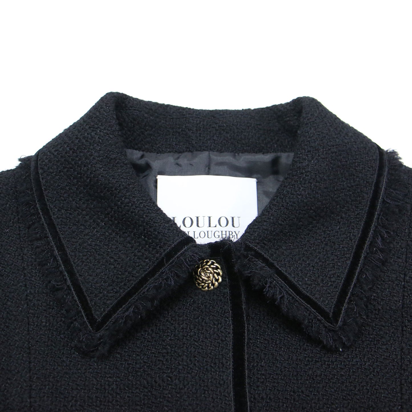 23秋冬 ツイード ステンカラー ジャケット / フォーマル 長袖 フラップポケット メタルボタン ウール