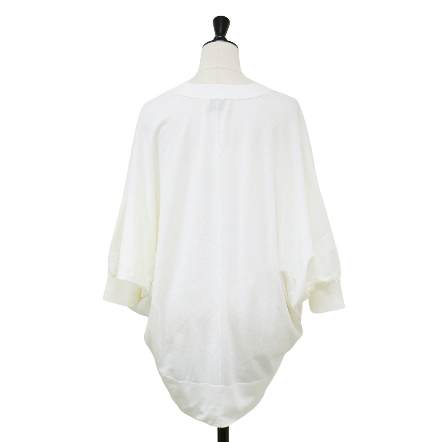 24春夏 ドルマンスリーブ カーディガン / Vネック ニット 5分袖 シアー