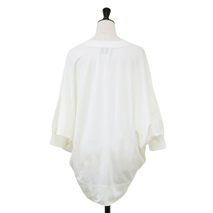 24春夏 ドルマンスリーブ カーディガン / Vネック ニット 5分袖 シアー