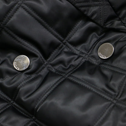 24秋冬 サテンタフタ キルティング コート / ジャケット 長袖 テーラード バイアスチェック柄 ドローストリング