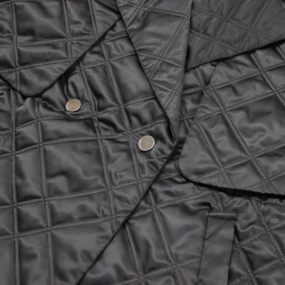 24秋冬 サテンタフタ キルティング コート / ジャケット 長袖 テーラード バイアスチェック柄 ドローストリング