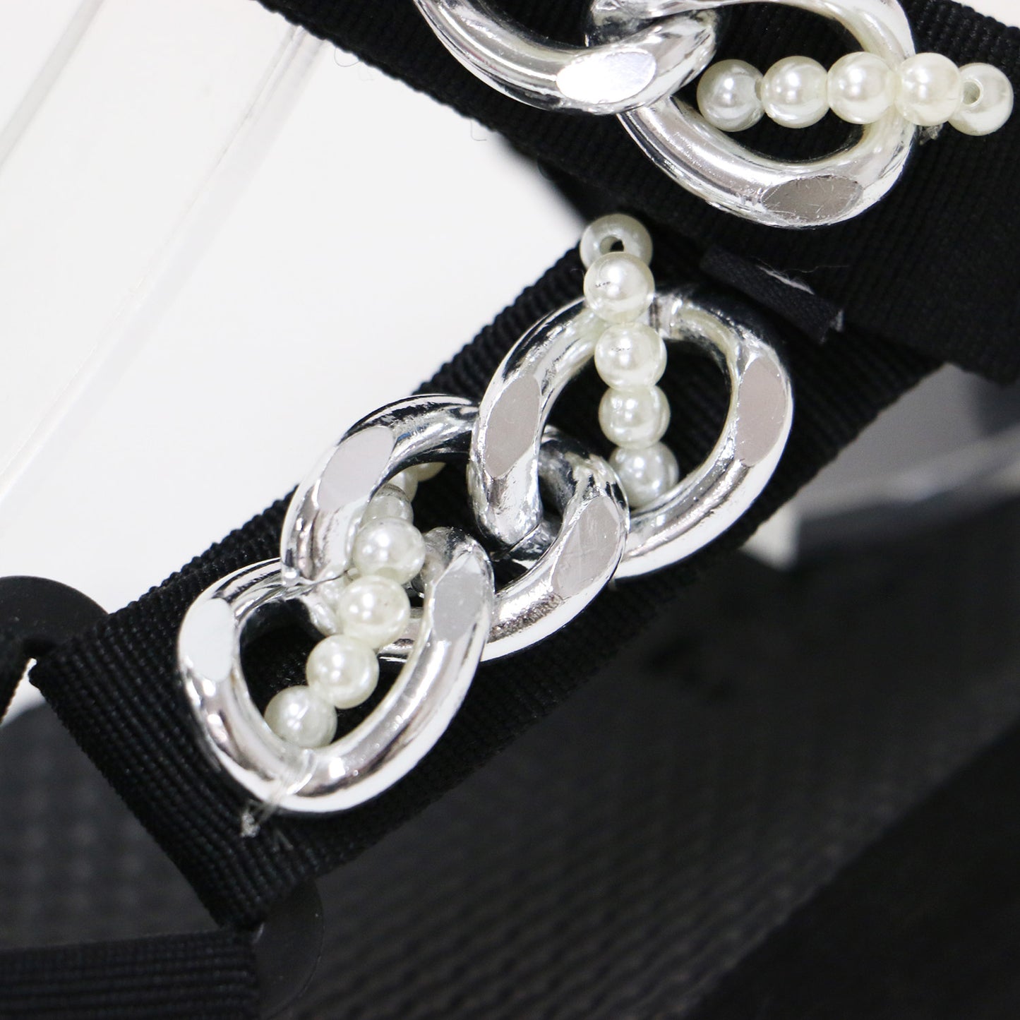 チェーン パール スポーツサンダル / マジックテープ ベルクロ