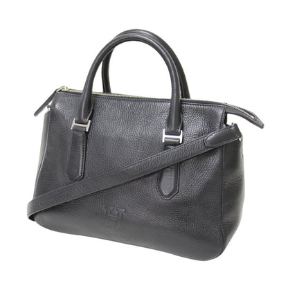 ピアーチェ レザー ハンドバッグ / ショルダーバッグ 2WAY ロゴ シュリンク シボ 本革 牛革