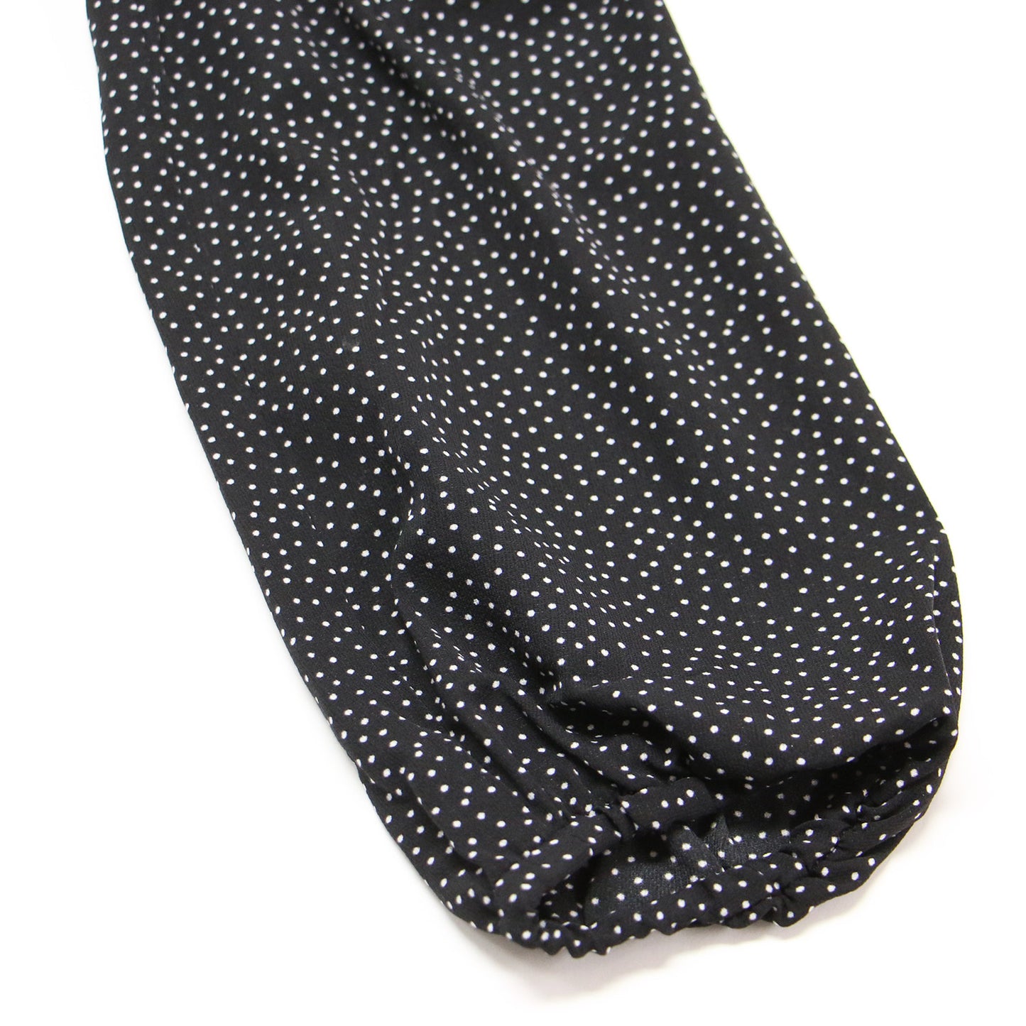 ドット カシュクール ワンピース / ロング丈 長袖 Vネック パフスリーブ