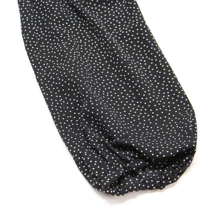 ドット カシュクール ワンピース / ロング丈 長袖 Vネック パフスリーブ