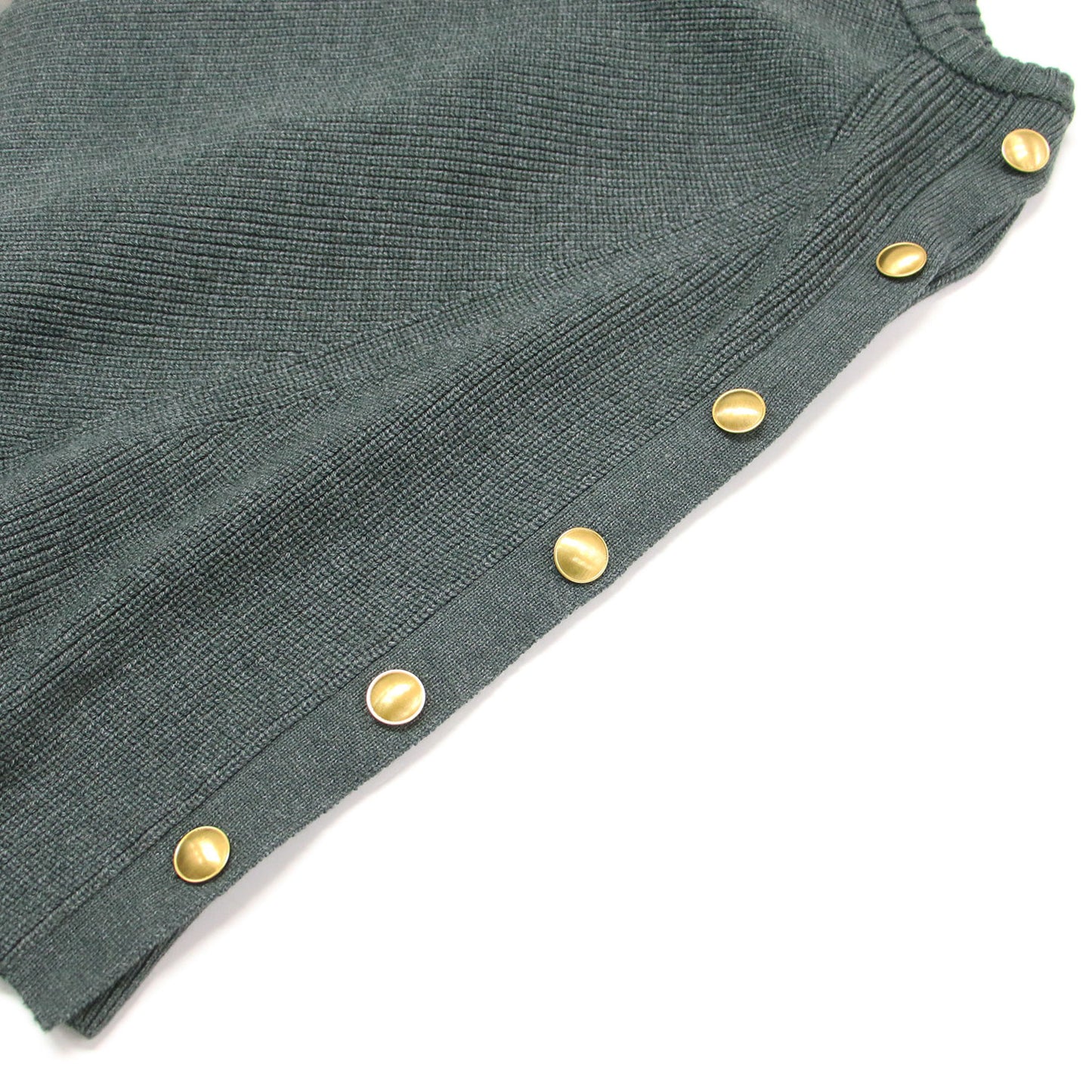 22秋冬 ボタンアクセント ニット プルオーバー / ポンチョ クルーネック 畦編み ワイド フレア Aライン ウール