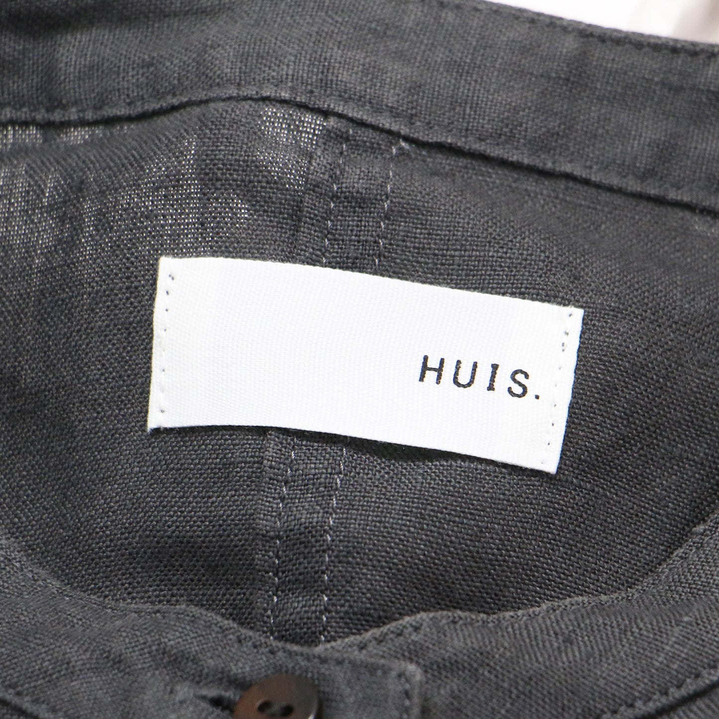 22春夏 シャトルリネン バンドカラー ワイド ワンピース / シャツワンピース ミディ丈 長袖 オーバーサイズ