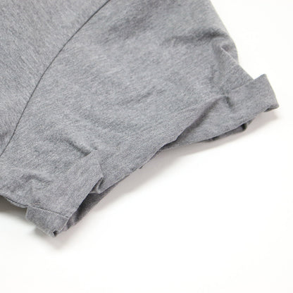 ロールスリーブ ワイドシルエット Tシャツ ワンピース / ロング丈 半袖 コクーンシルエット コットン