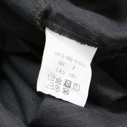 22春夏 シャトルリネン バンドカラー ワイド ワンピース / シャツワンピース ミディ丈 長袖 オーバーサイズ