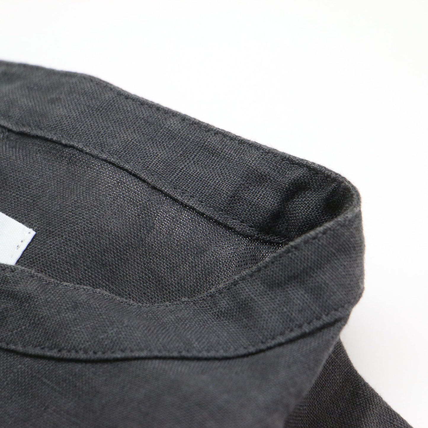 22春夏 シャトルリネン バンドカラー ワイド ワンピース / シャツワンピース ミディ丈 長袖 オーバーサイズ