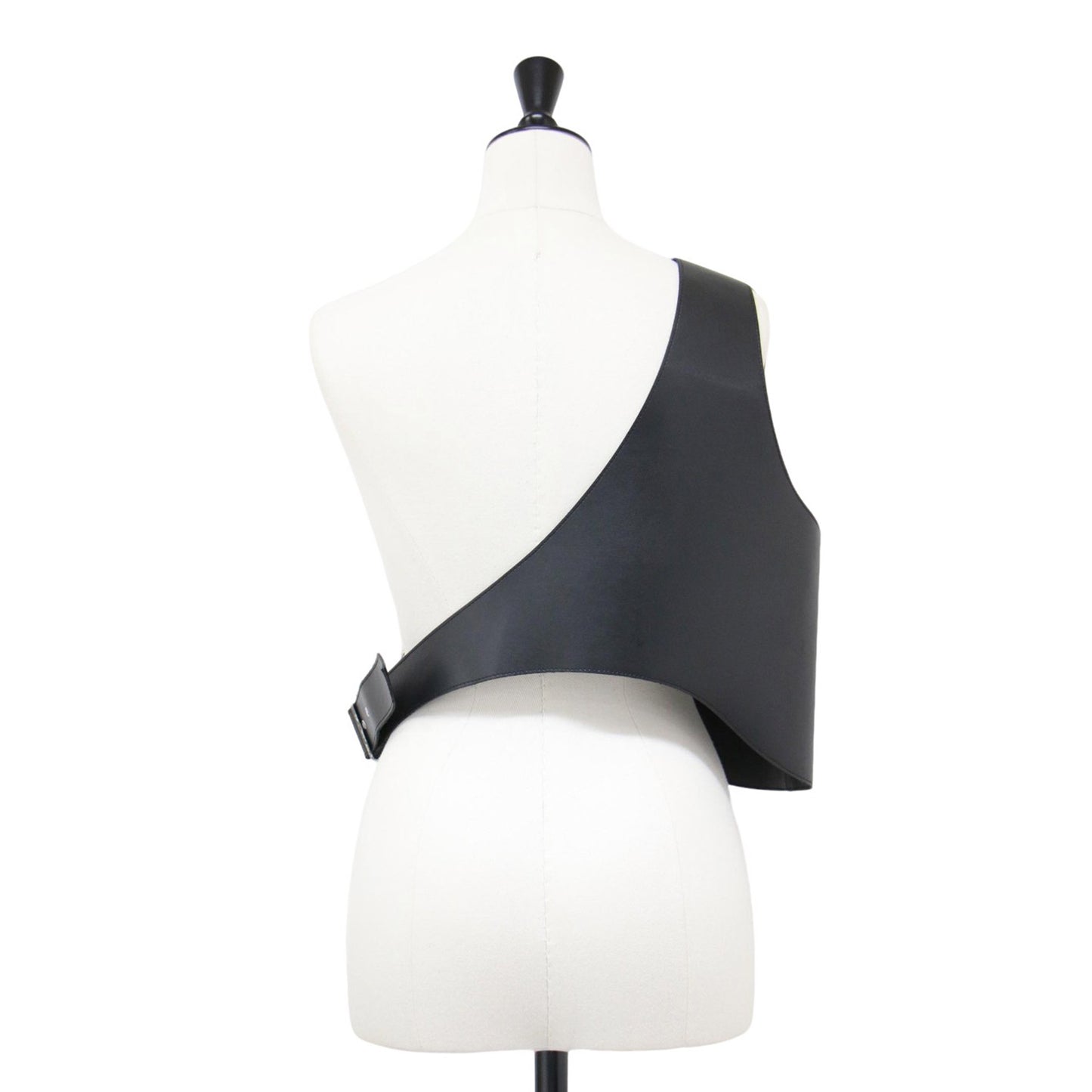 がま口 ポケット レザー ハーネス / ベスト ジレ ワンショルダー 合成皮革