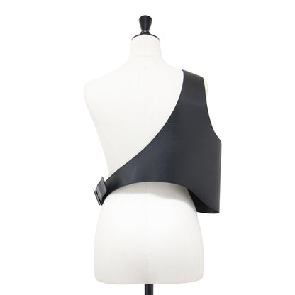 がま口 ポケット レザー ハーネス / ベスト ジレ ワンショルダー 合成皮革