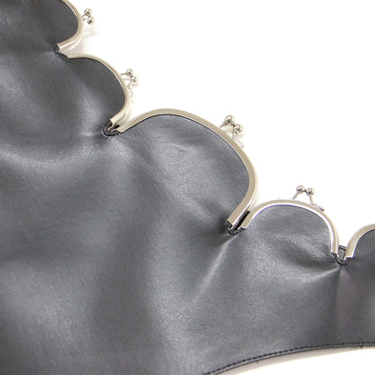 がま口 ポケット レザー ハーネス / ベスト ジレ ワンショルダー 合成皮革