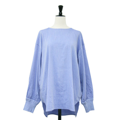 25春夏 レイヤード プルオーバー ブラウス / 長袖 ラウンドヘム ストレッチ レーヨン