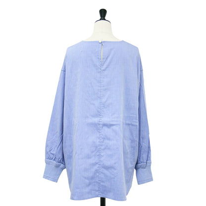 25春夏 レイヤード プルオーバー ブラウス / 長袖 ラウンドヘム ストレッチ レーヨン