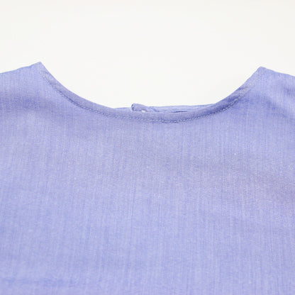 25春夏 レイヤード プルオーバー ブラウス / 長袖 ラウンドヘム ストレッチ レーヨン