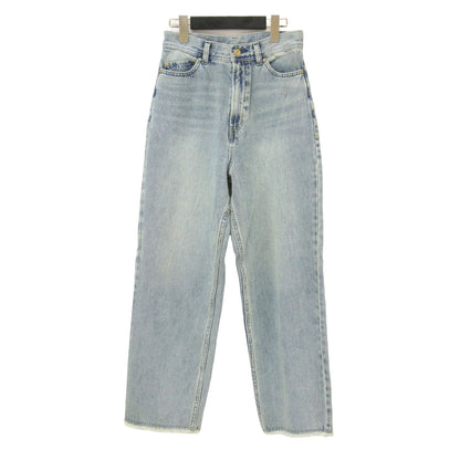 25春夏 タテ ストレッチ 足長 デニム パンツ / セミワイド ストレート フリンジ コットン