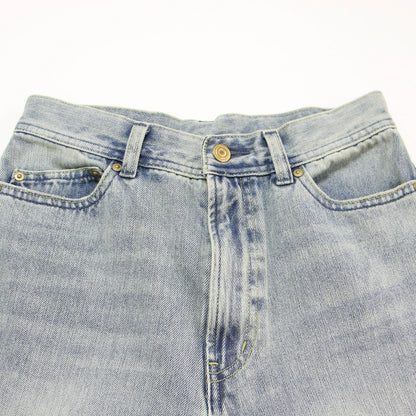 25春夏 タテ ストレッチ 足長 デニム パンツ / セミワイド ストレート フリンジ コットン