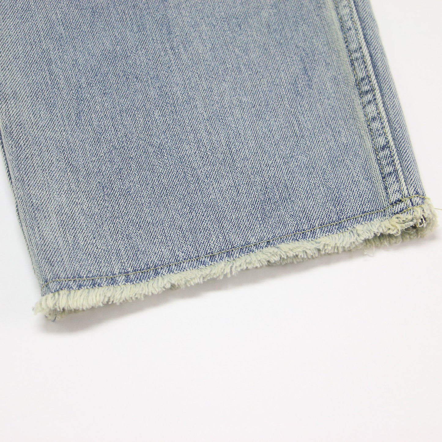 25春夏 タテ ストレッチ 足長 デニム パンツ / セミワイド ストレート フリンジ コットン