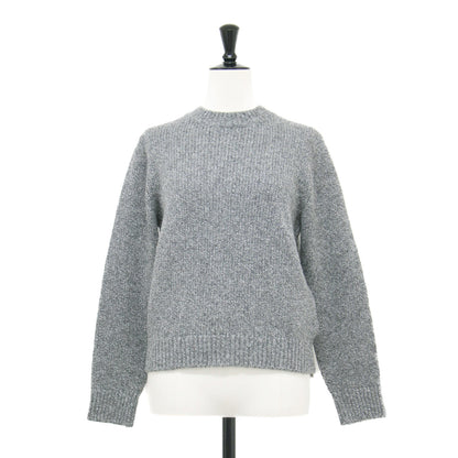 24秋冬 ヘアリー シャイニー ニット / プルオーバー 長袖 クルーネック ラメ コンパクト 畦編み ウール