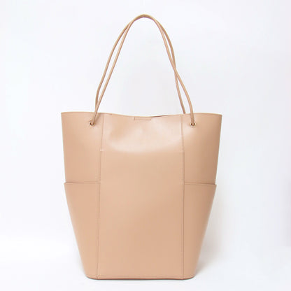 ポシェット付き トートバッグ / ポーチ付き ダブルフェイス フェイクレザー