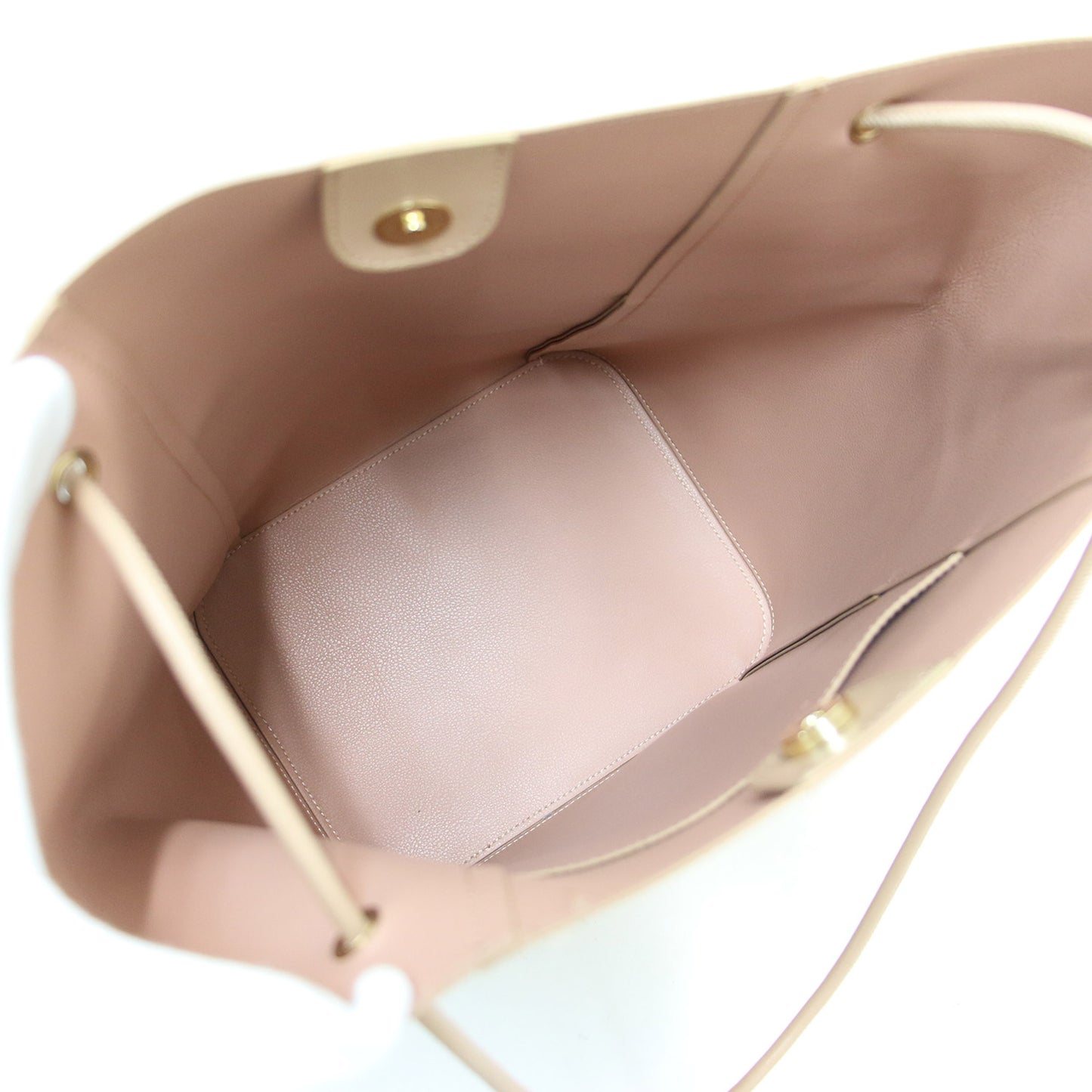 ポシェット付き トートバッグ / ポーチ付き ダブルフェイス フェイクレザー