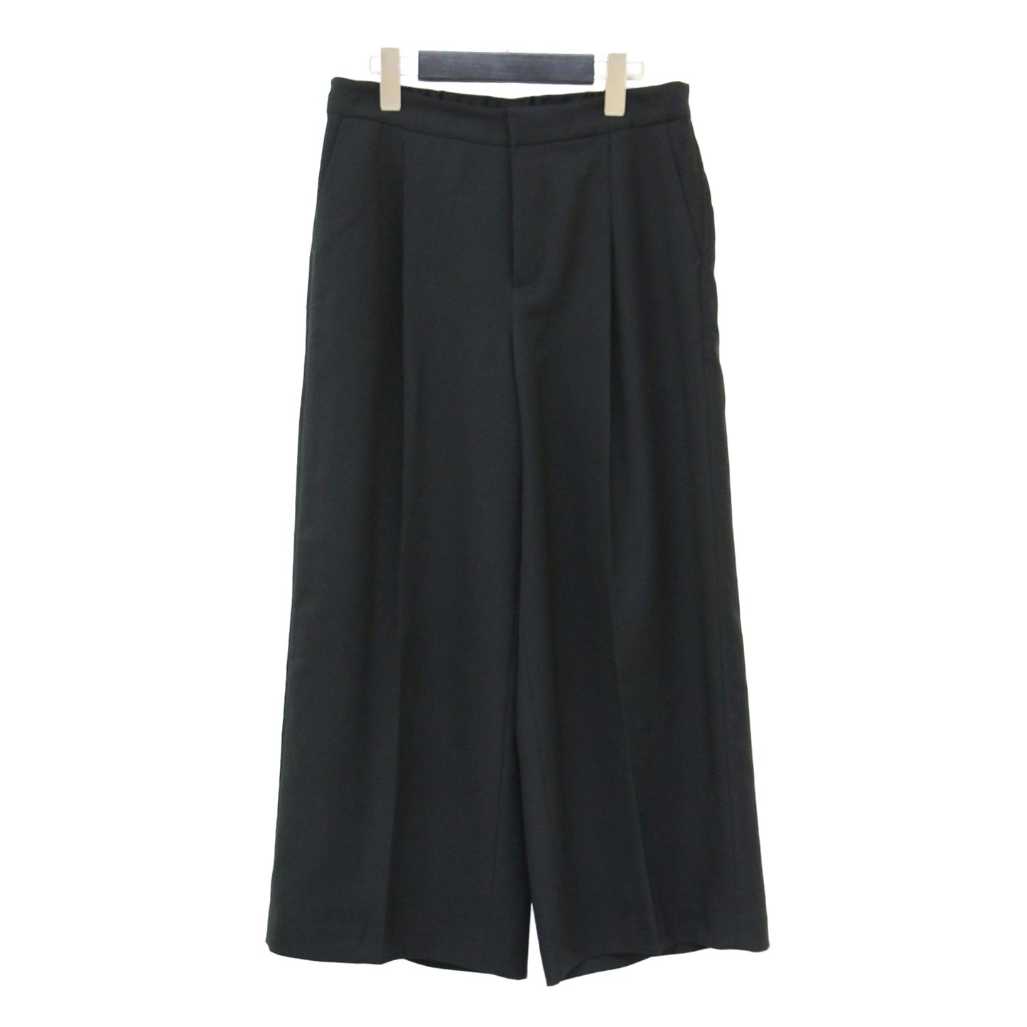 24春夏 ツイル ワイド クロップド パンツ / センタープレス ウエストゴム ウォッシャブル