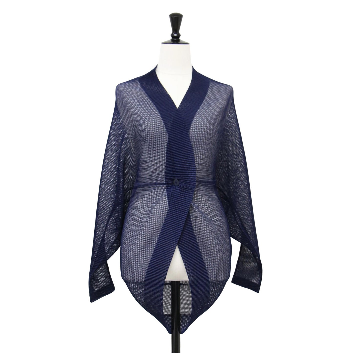 タタミ プリーツ カーディガン / TATAMI 長袖 変型 シアー メッシュ