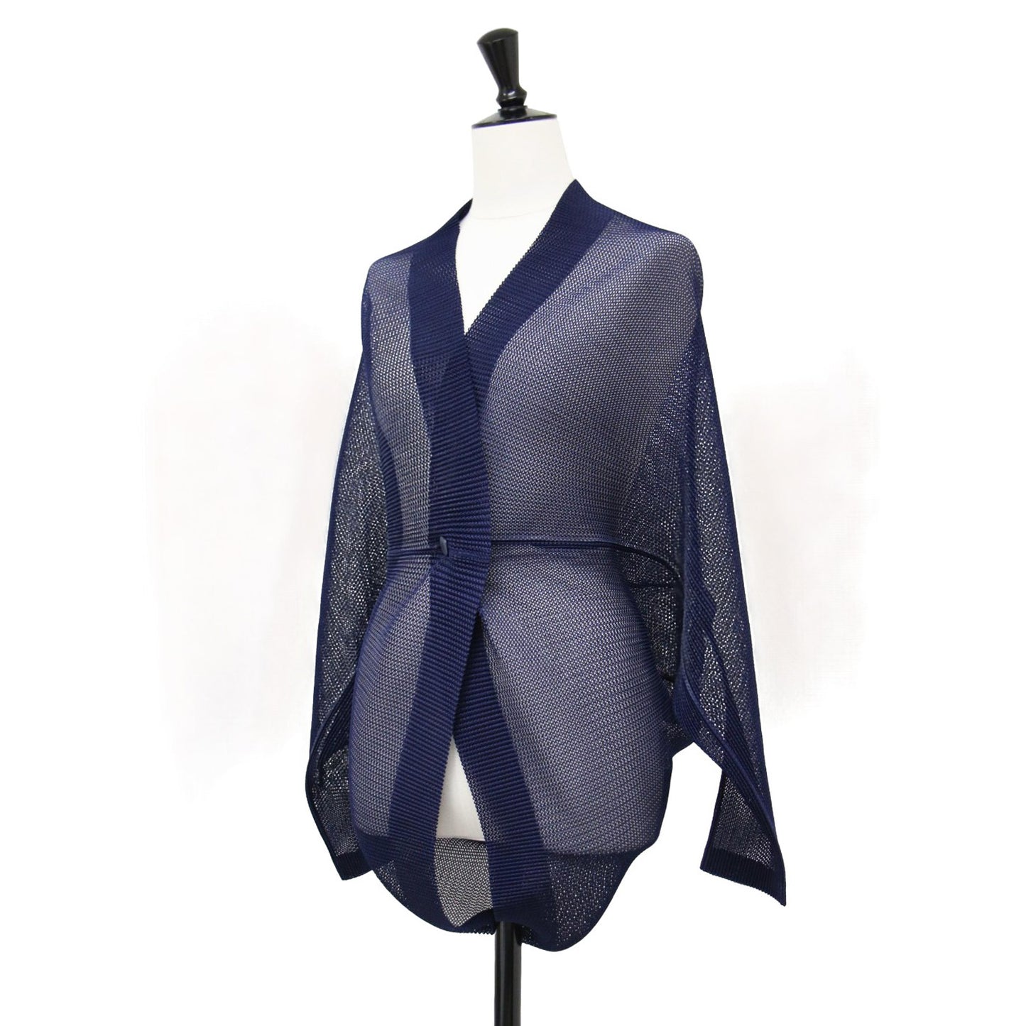 タタミ プリーツ カーディガン / TATAMI 長袖 変型 シアー メッシュ