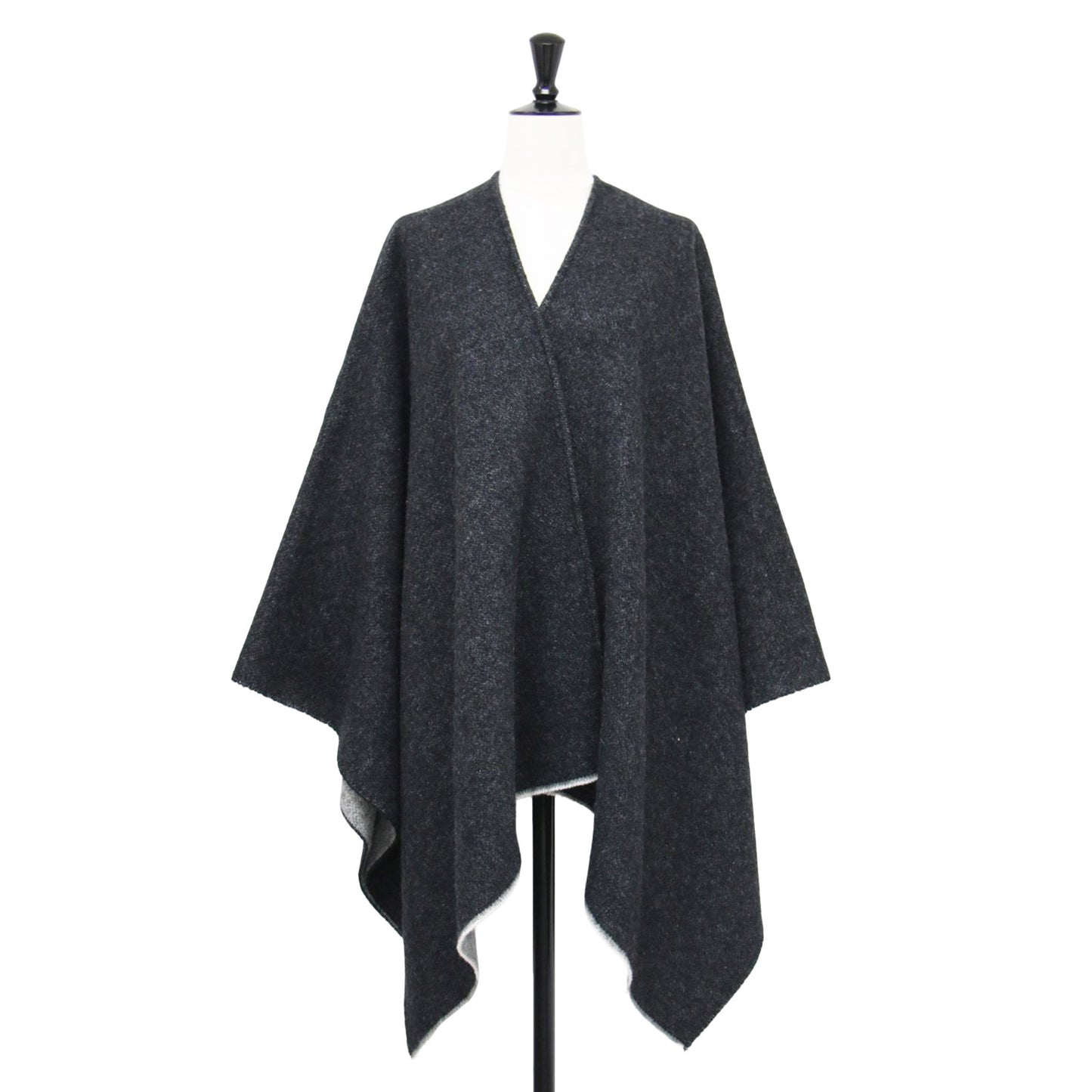 レザール ニット ポンチョ / PONCHO カーディガン イレギュラーヘム ロゴ ウール