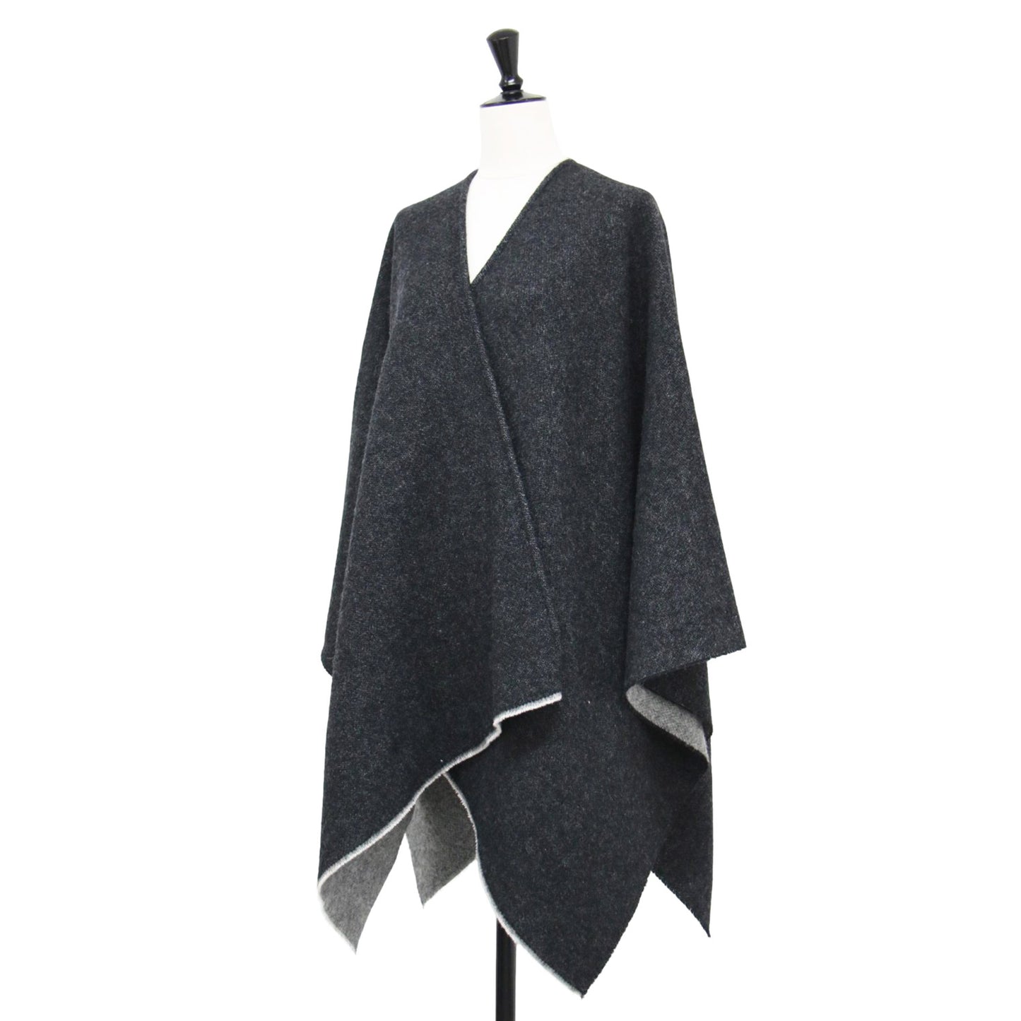 レザール ニット ポンチョ / PONCHO カーディガン イレギュラーヘム ロゴ ウール