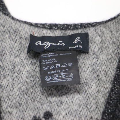 レザール ニット ポンチョ / PONCHO カーディガン イレギュラーヘム ロゴ ウール