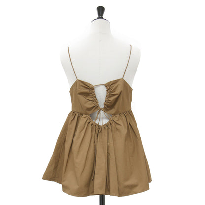 24春夏 コットン ナイロン バックホール キャミソール / フレア ギャザー ウォッシャブル