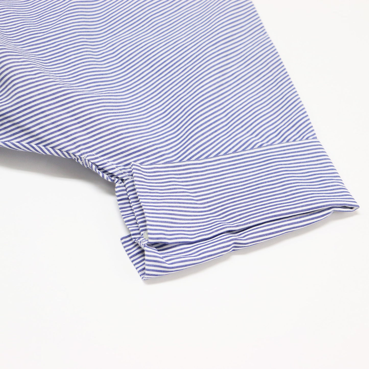 ストライプ フロント フライ ドルマン シャツ / ブラウス ワイド 長袖 7分袖 比翼 コットン